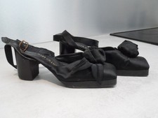Vintage black satin platform