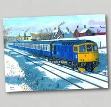 Fridge Magnet British Rail Class 33 BR Blue Diesel Locomotive Hither Green - XL