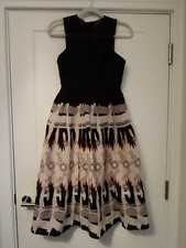 Holly Fulto FW2014 Collection Black Bodice Silk Dress Size 10