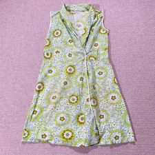 Vintage 1960s Mini Dress Womens Size 8 UK Floral Wrap Summer 60s 70s