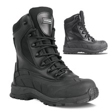 MENS TITAN SAFETY BOOTS ARMY MILITARY POLICE  STEEL TOE CAP COMBAT WORK SHOES SI