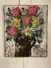 Vibrant French Oil On Canvas