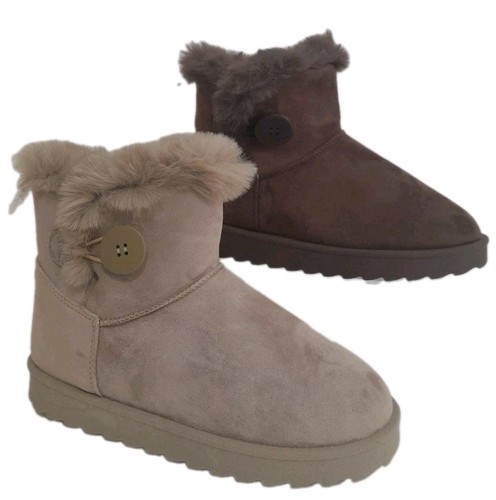Ladies ankle boots faux - boots, fur