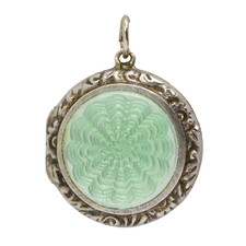 Antique Green Guilloche Enamel