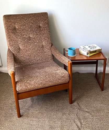 Upholstered brown fabric - brown,