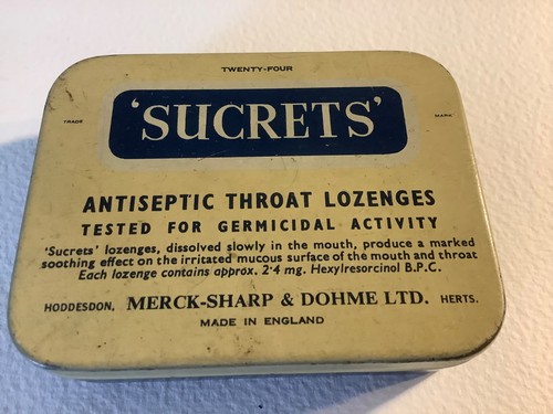 Vintage sucrets tin merck - tin,
