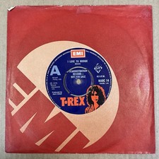 T. Rex- I Love to Boogie/Baby Boomerang -OG UK EMI 7" 45 -MARC 14 - A Label Demo