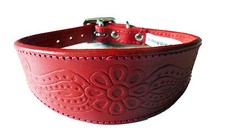 Red Leather Paisley Embossed