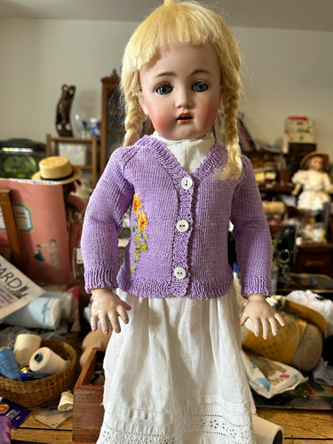 Purple knitted doll - purple,