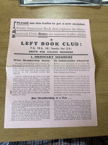 Left book club leaflets 2 - leaflets, x