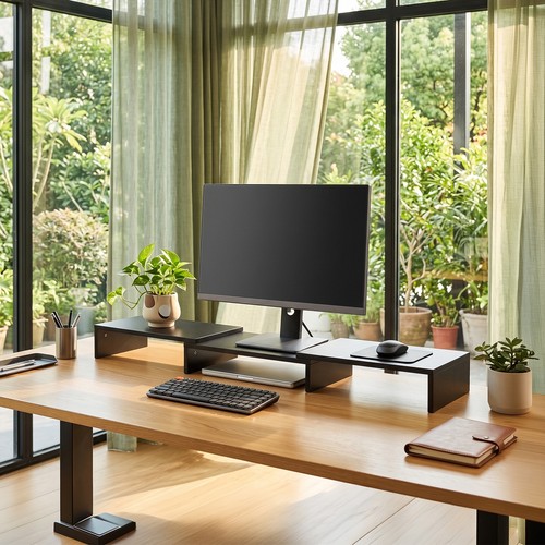 Dual monitor stand riser - stand, riser,desk
