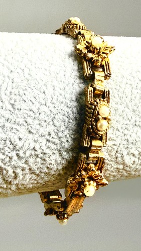 Bracelet vintage gold tone - bracelet,