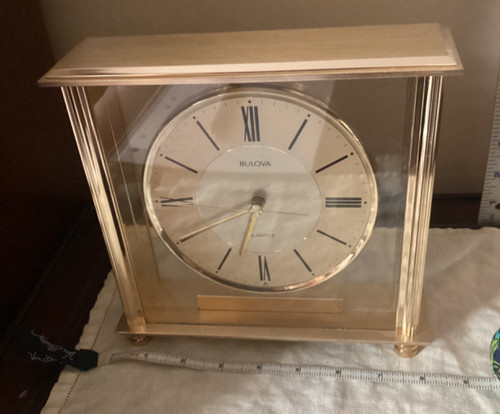 Bulova b1700 brass square - bulova, desk