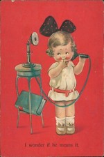 I wonder If He Means It 1926 Baton On Humber Postmark Amag 0174