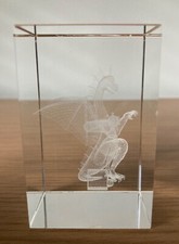Crystal Clear Collectables Laser 3D Dragon Etched Hologram Art Paperweight