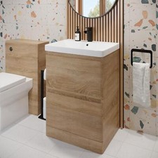 Wood Freestanding Vanity Unit