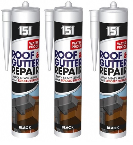 Black roof gutter leak - roof, &