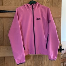 JACK WOLFSKIN Womens Rain Jacket Pink Hooded UK 16