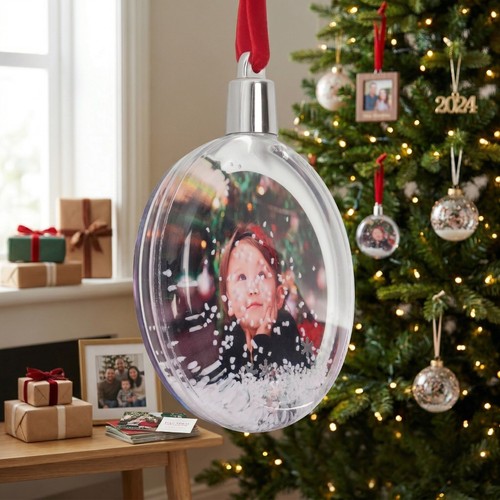 Photo snow globe ornament - photo,