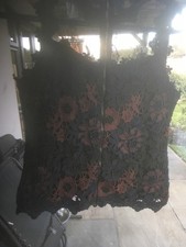 Top shop UK8 Navy Red Lacy Top