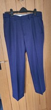 Cotton Traders Mens Navy Flat Front Supreme Easy Care Trousers W34 L27