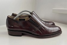 Samuel Windsor Mens Oxblood Leather Hand Made Slip On Dress Shoes Size 7