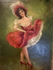 Vintage Oil Painting Lady In