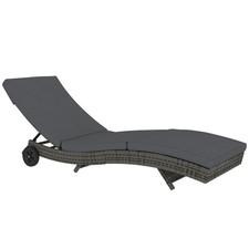 Patio wicker chaise lounge - patio,