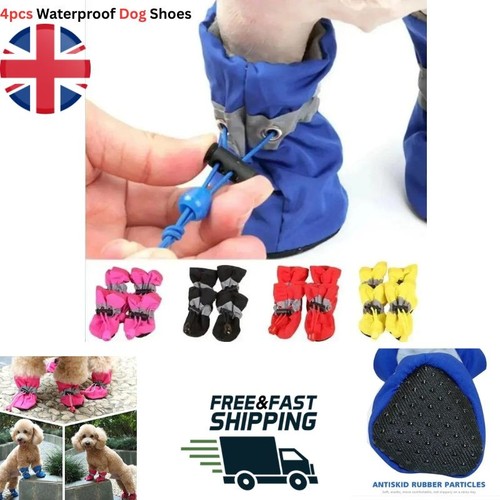 4pcs waterproof dog shoes - 4pcs,