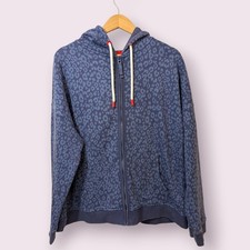 Joules Womens Oakham Print Full Zip Sweatshirt Jacket Blue UK20
