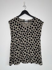 NWOT Masai Clothing Co Heart Animal Print Sleeveless Jersey T-Shirt Blouse Top M
