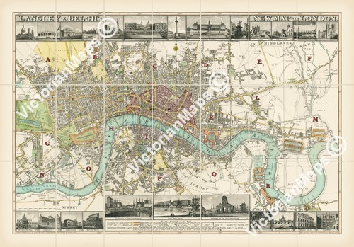 Antique map london georgian - antique,