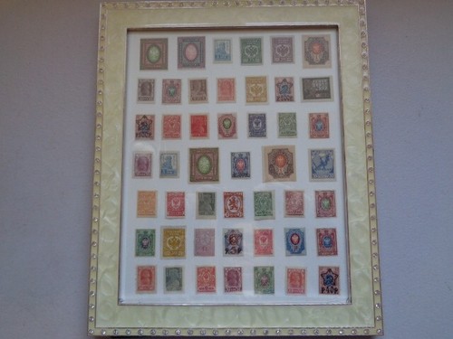 Framed lot antique russian - lot,
