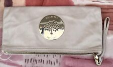 Mulberry Daria spongy grained leather light beige fold over clutch bag