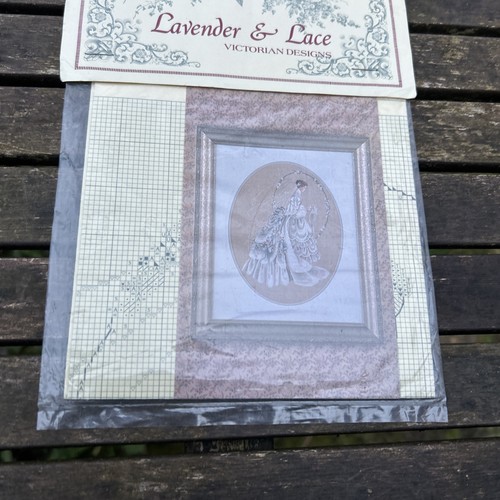 Lavender lace cross stitch - lavender,