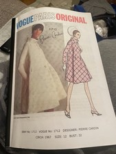 1967 Vintage VOGUE Sewing Pattern B32 COAT (1712) By Pierre Cardin Vogue 1712