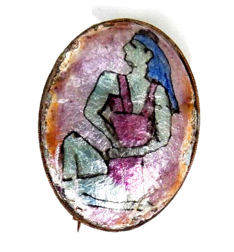 Egyptian revival brooch mother - egyptian,