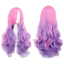 28" Women Ombre/Pure Long Curly Wigs Ladies Natural Wavy Hair Cosplay Wig UK