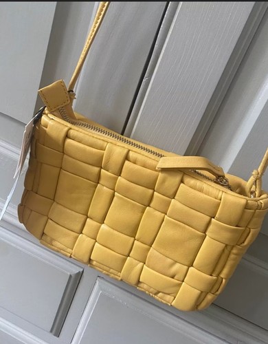 Zara bnwt yellow woven leather - yellow,