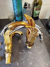 Brass Effect Swan Mixer Taps Brand Unknown Brand