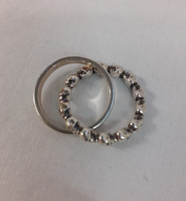 Thomas Sabo Hope Love Faith and Skulls Silver 925 Double Ring Size 52/Size L 1/2