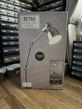 Adjustable Angle Poi’s Retro Chrome Standing Floor Lamp 156cm New Sealed