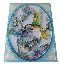 Joan Baker Handpainted Fuschia Hummingbird Wall Hanging / Table Decor With Stand