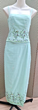 Vintage Next Wrap Skirt & Bustier Top size 12 Pale Green Embroidered Cottagecore