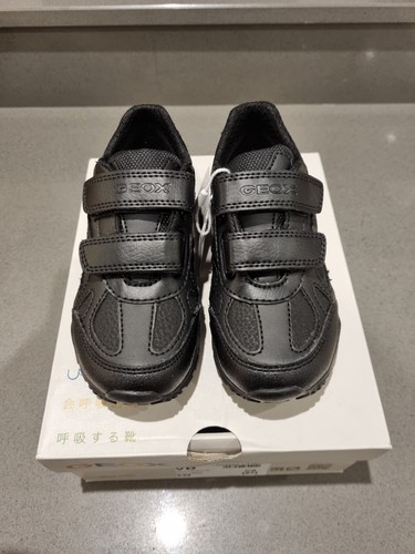 Boy black school shoes geox - black,