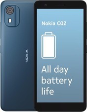 Nokia C02 32GB Mobile Phone 5.45" Dual SIM Smartphone SIM Free Android 12 - Cyan