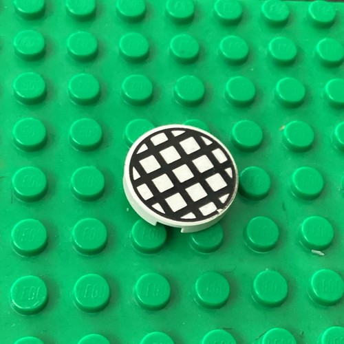 Lego white tile 2 - lego, round