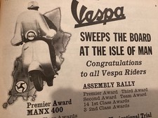 VESPA GS 160cc PERIOD 1960s MOTORCYCLE SCOOTER ARTICLE