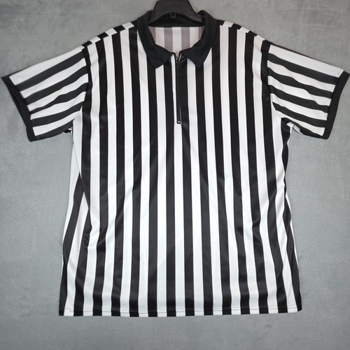 Black white referee shirt - black,