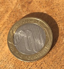 £2, Two Pound Coin. Double Helix DNA 50th Anniversary. 1953-2003. ERROR ON COIN